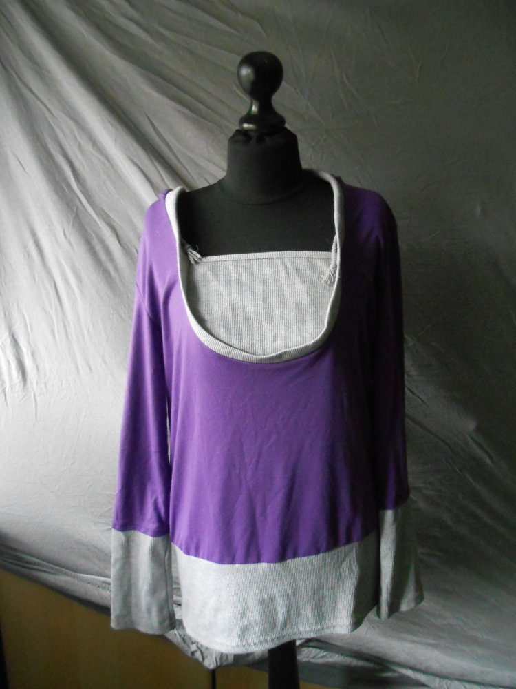 Pullover lila grau S