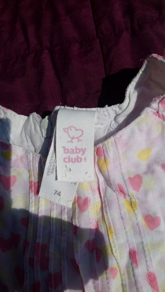 Kleid weiß gelb rosa 74 C&A