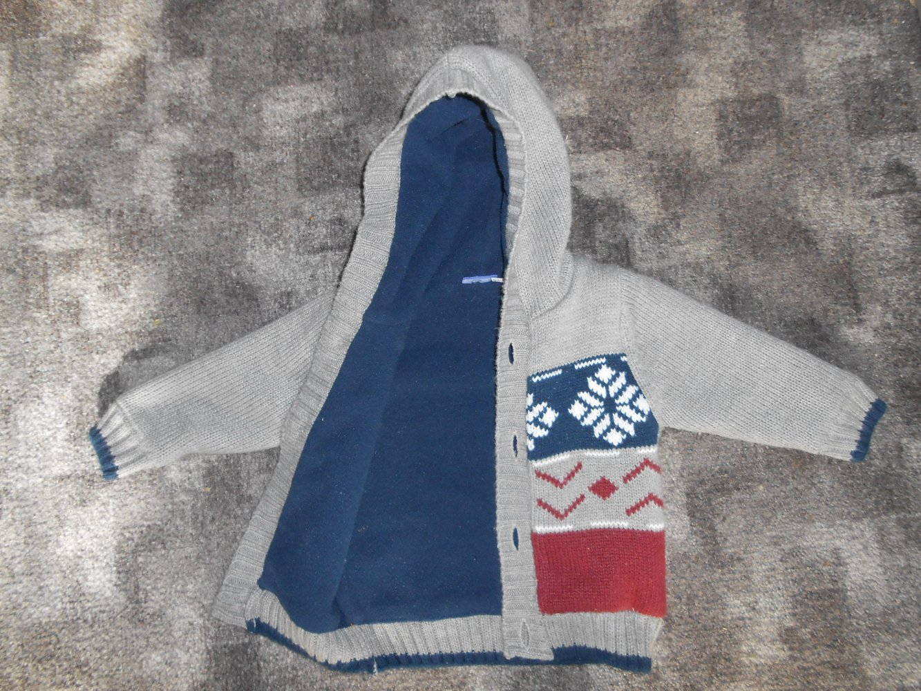 Winterjacke 62/68 lupilu grau blau Strick