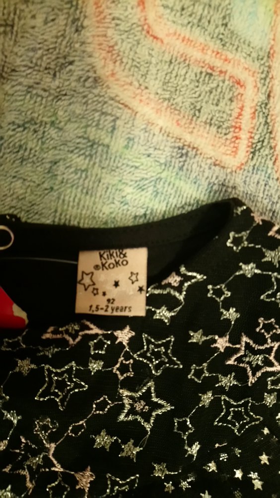 Kleid schwarz silber 92 Stern kiki & koko