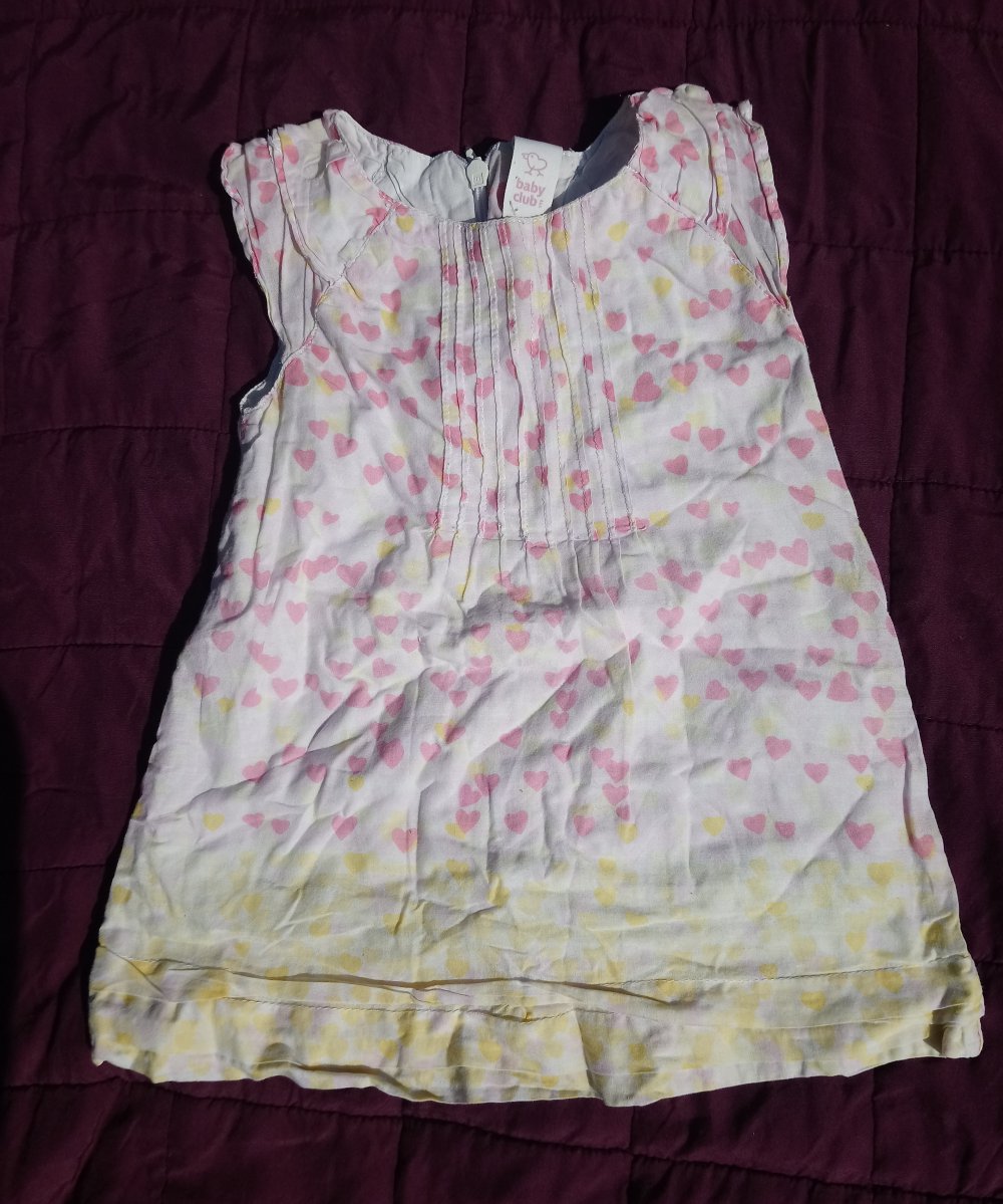 Kleid weiß gelb rosa 74 C&A