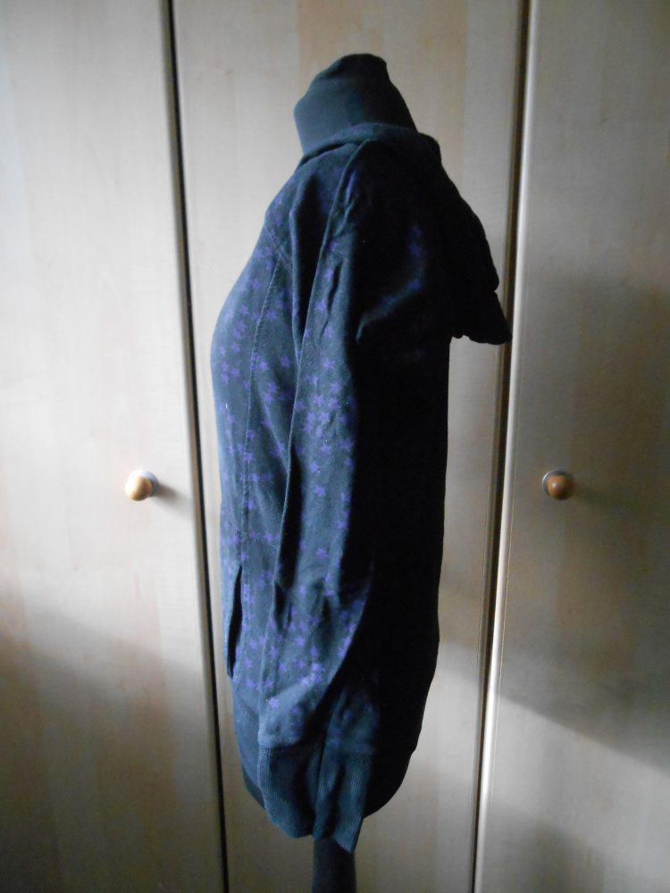 Pullover Kapuze Hoodie schwarz lila M eher S one love