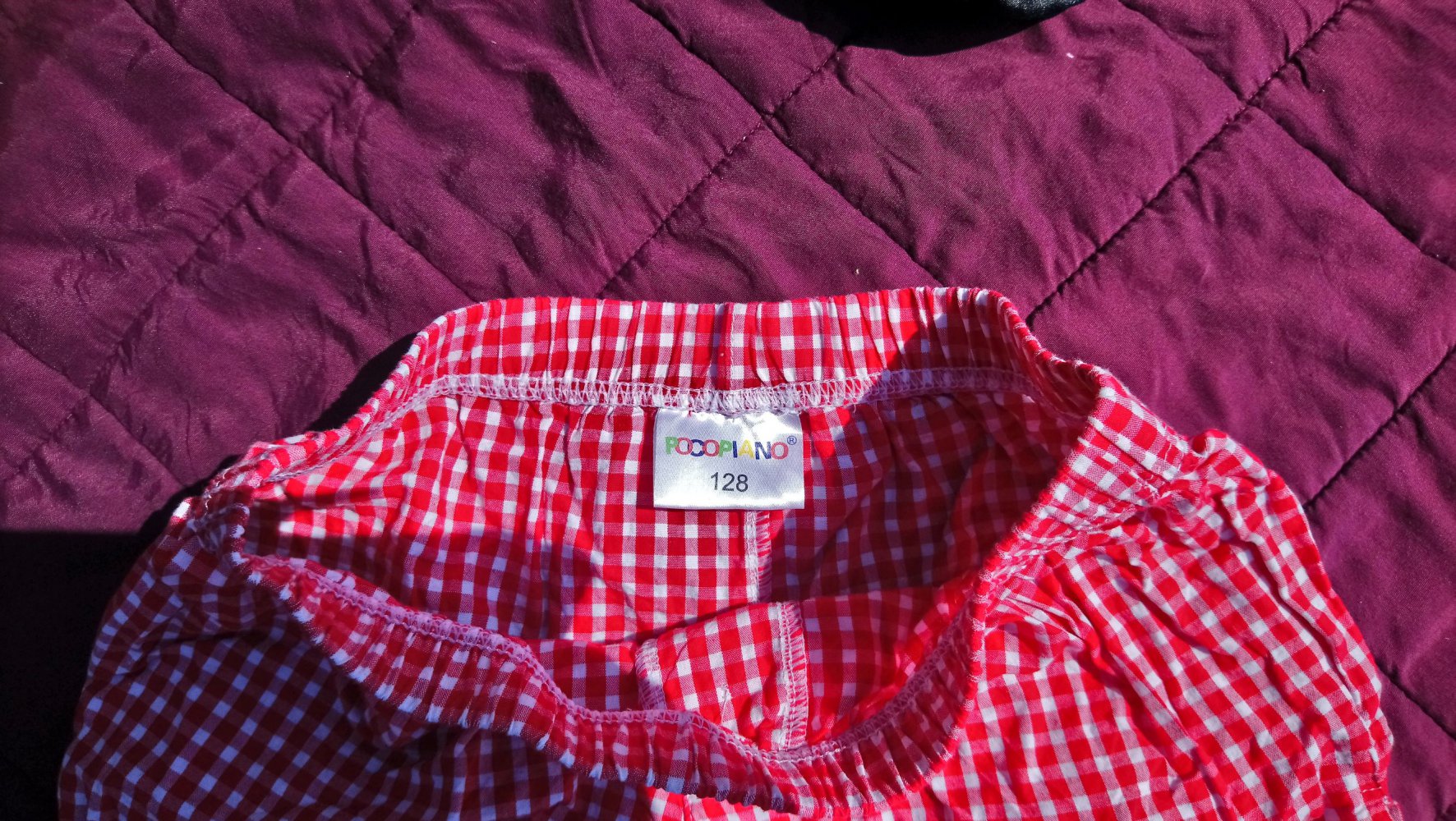 Shorts 128 Pocopiano rot weiß kariert