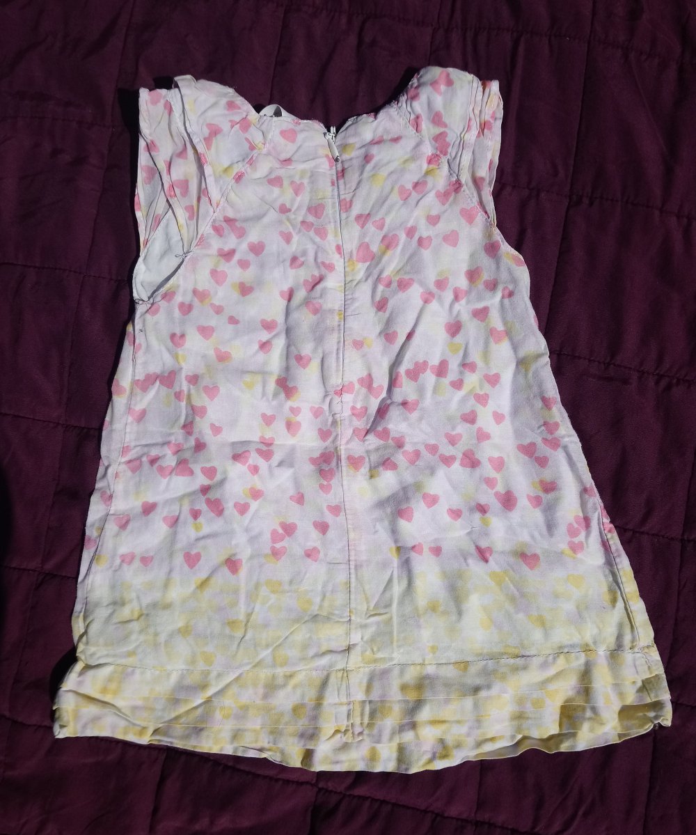 Kleid weiß gelb rosa 74 C&A