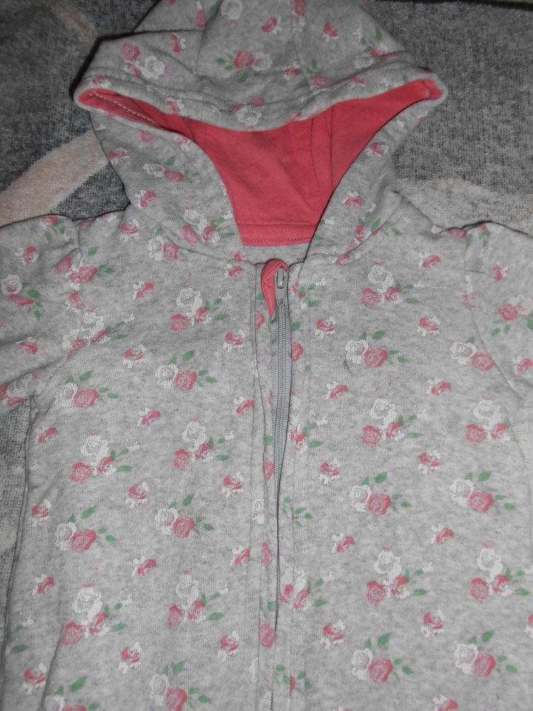 Overall ohne Füße Herbst 68 grau mit Blumen