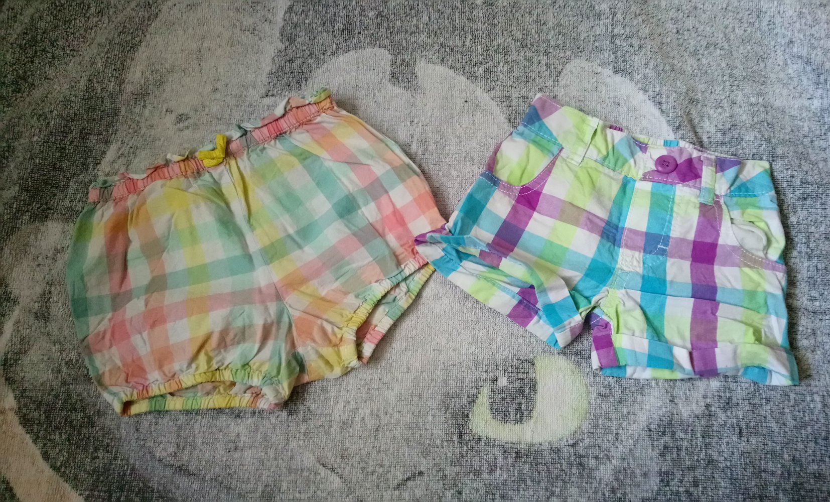 Shorts 74 H&M lila gelb grün