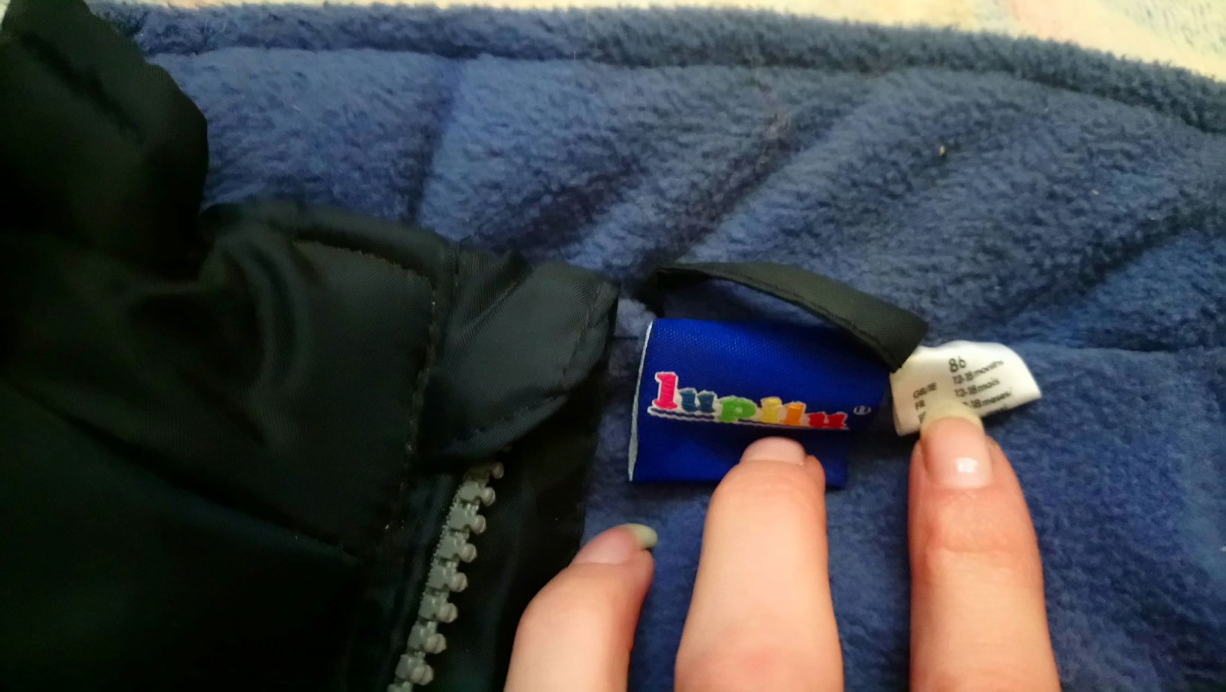 Winterjacke 86  blau grau lupilu