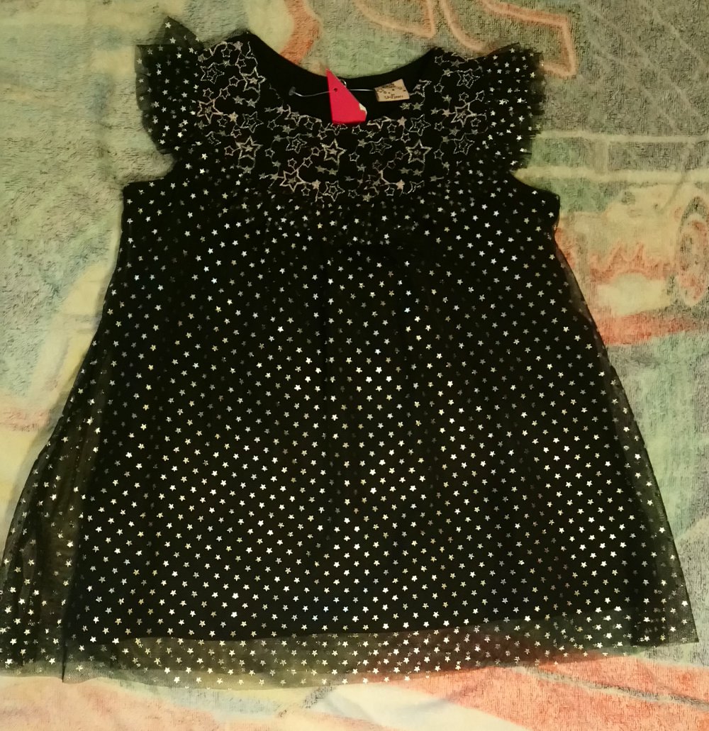 Kleid schwarz silber 92 Stern kiki & koko