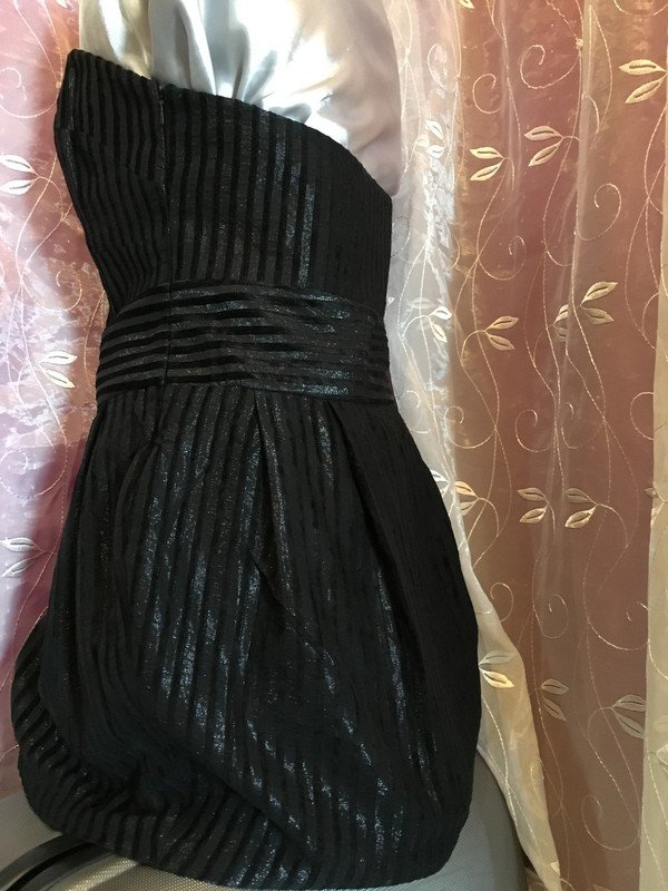  Trägerlos Abiballkleid / Partykleid in schwarz