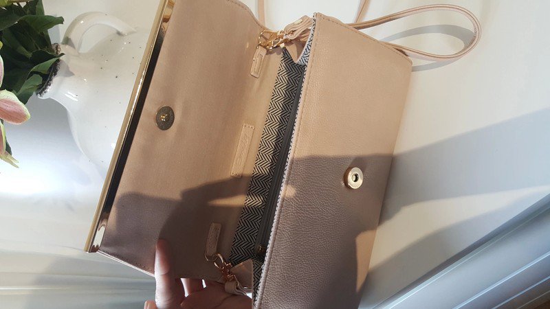 Clutch/ Handtasche - beige/ nude/ hautfarben - SIX