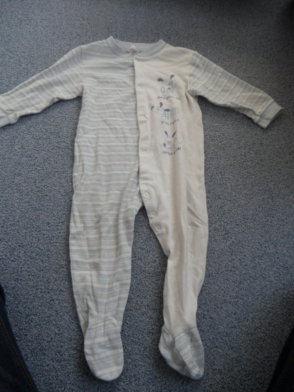 C&A Schlafanzug Einteiler mit Füßen Pyjama Overall