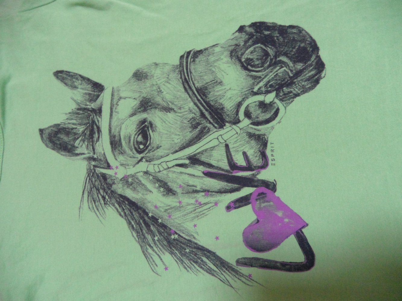 Esprit tolles Langarmshirt Pferd 128/134