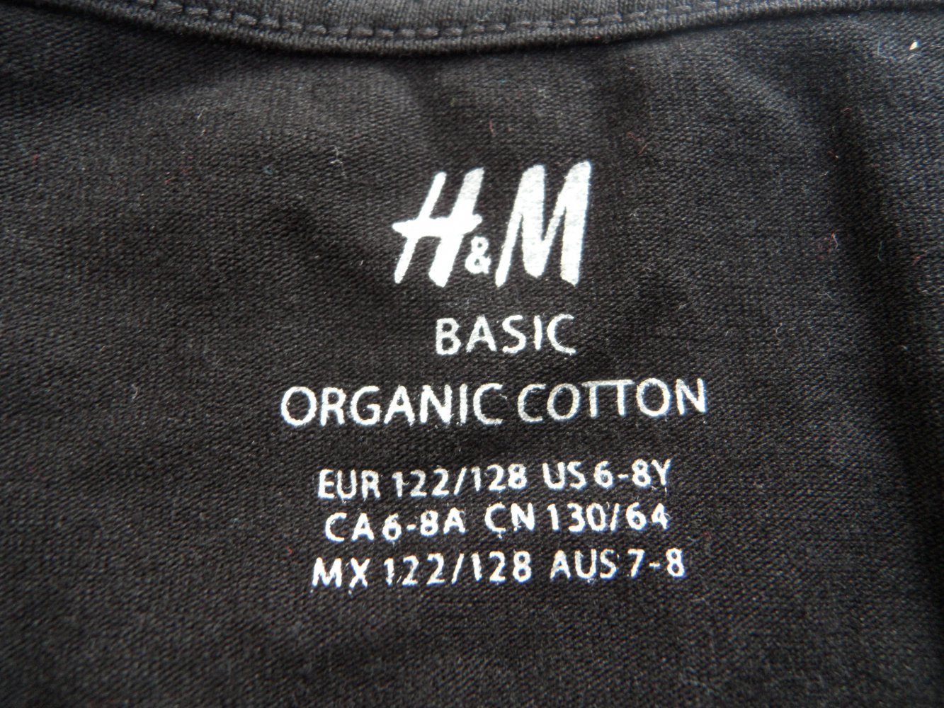 H&M basic organic Langarmshirt schwarz 122/128