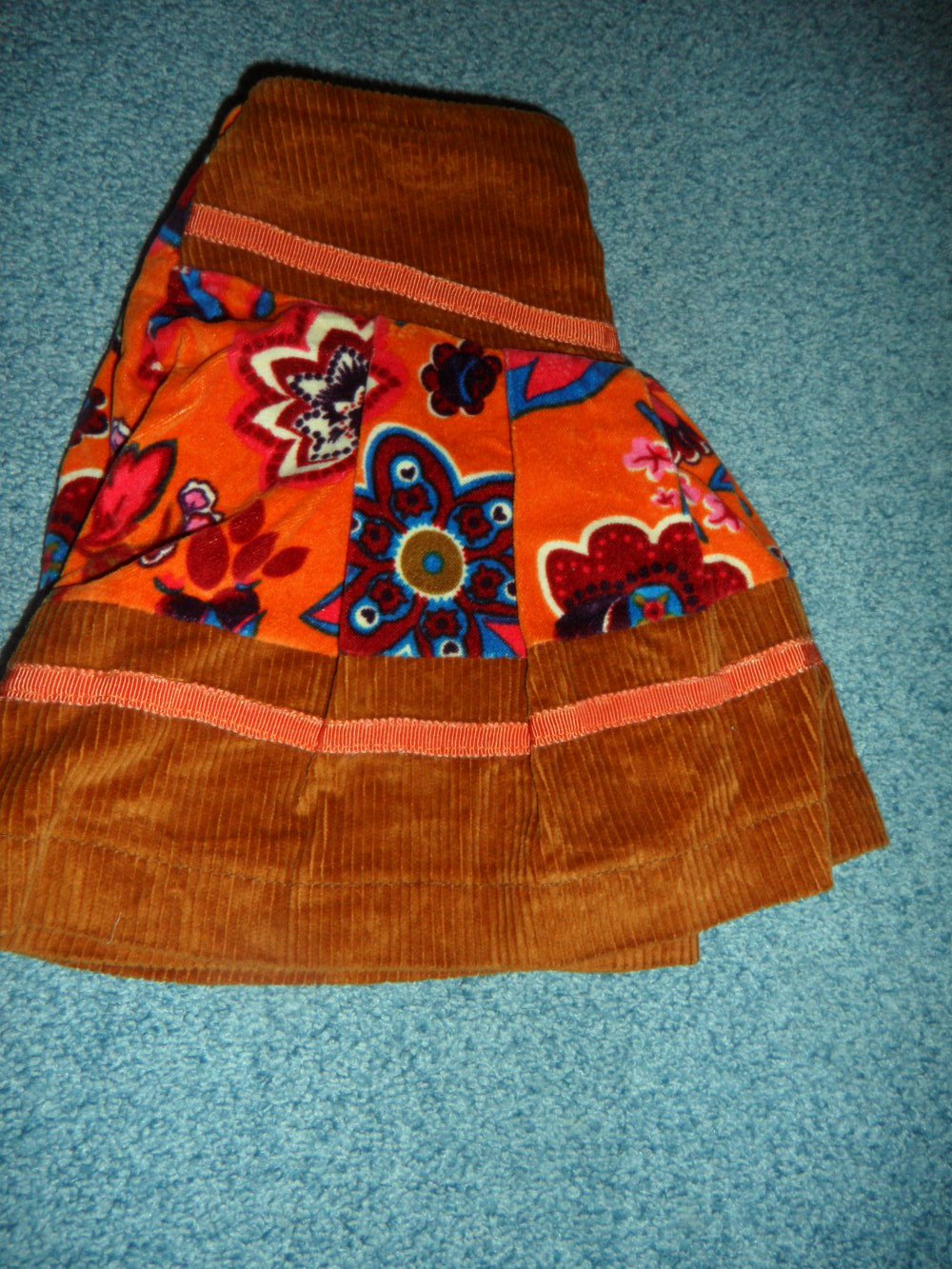 Cordrock Unikat Dawanda selbstgenäht Gr. ca. 92/98 Retro