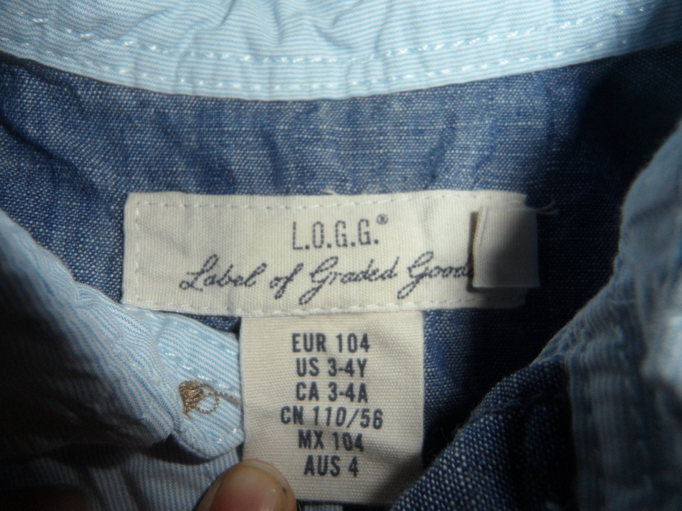 H&M Hemd kurzarm Nadelstreifen 104