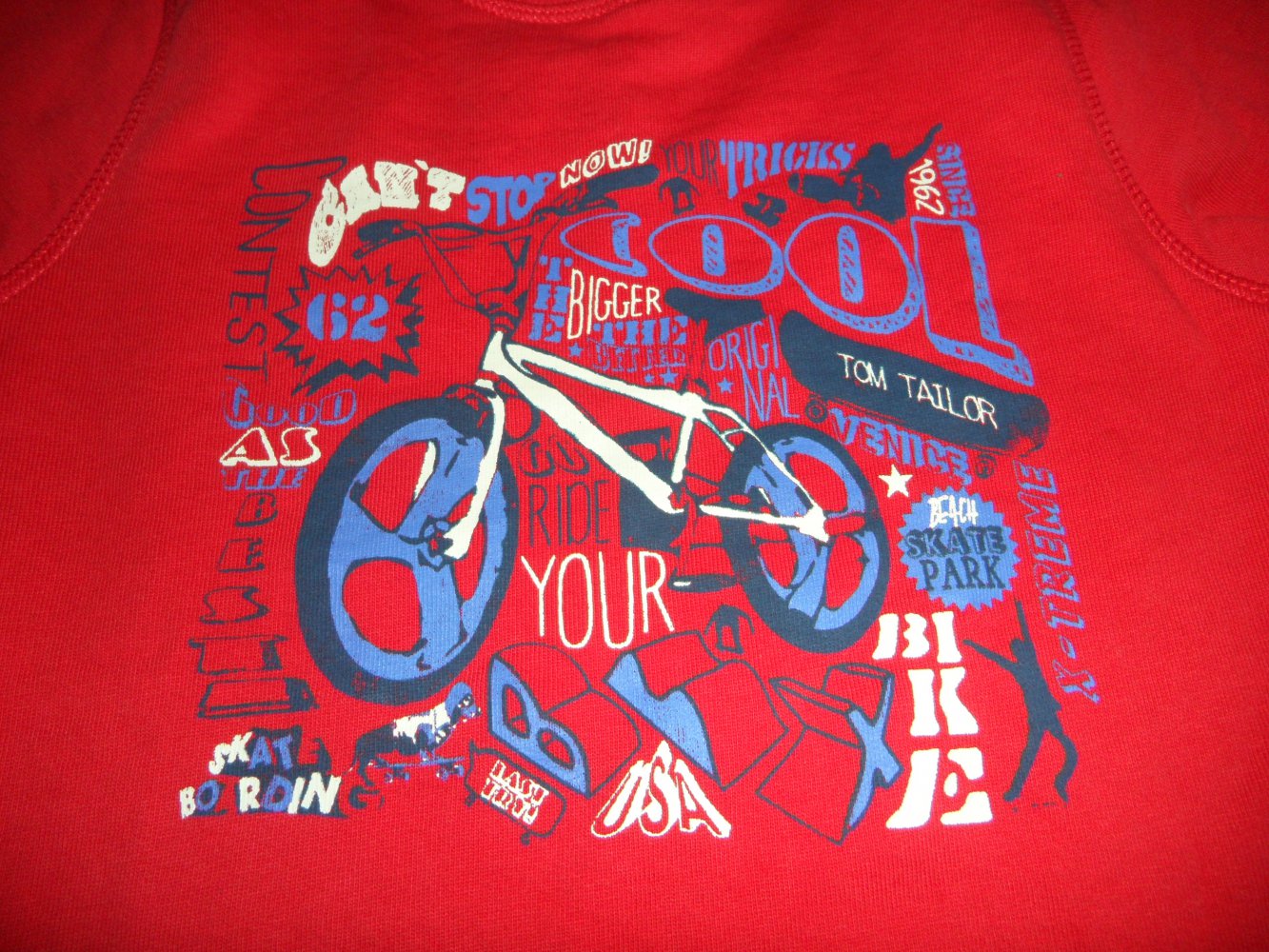 Tom Tailor 104/110 dünner Pulli Fahrrad