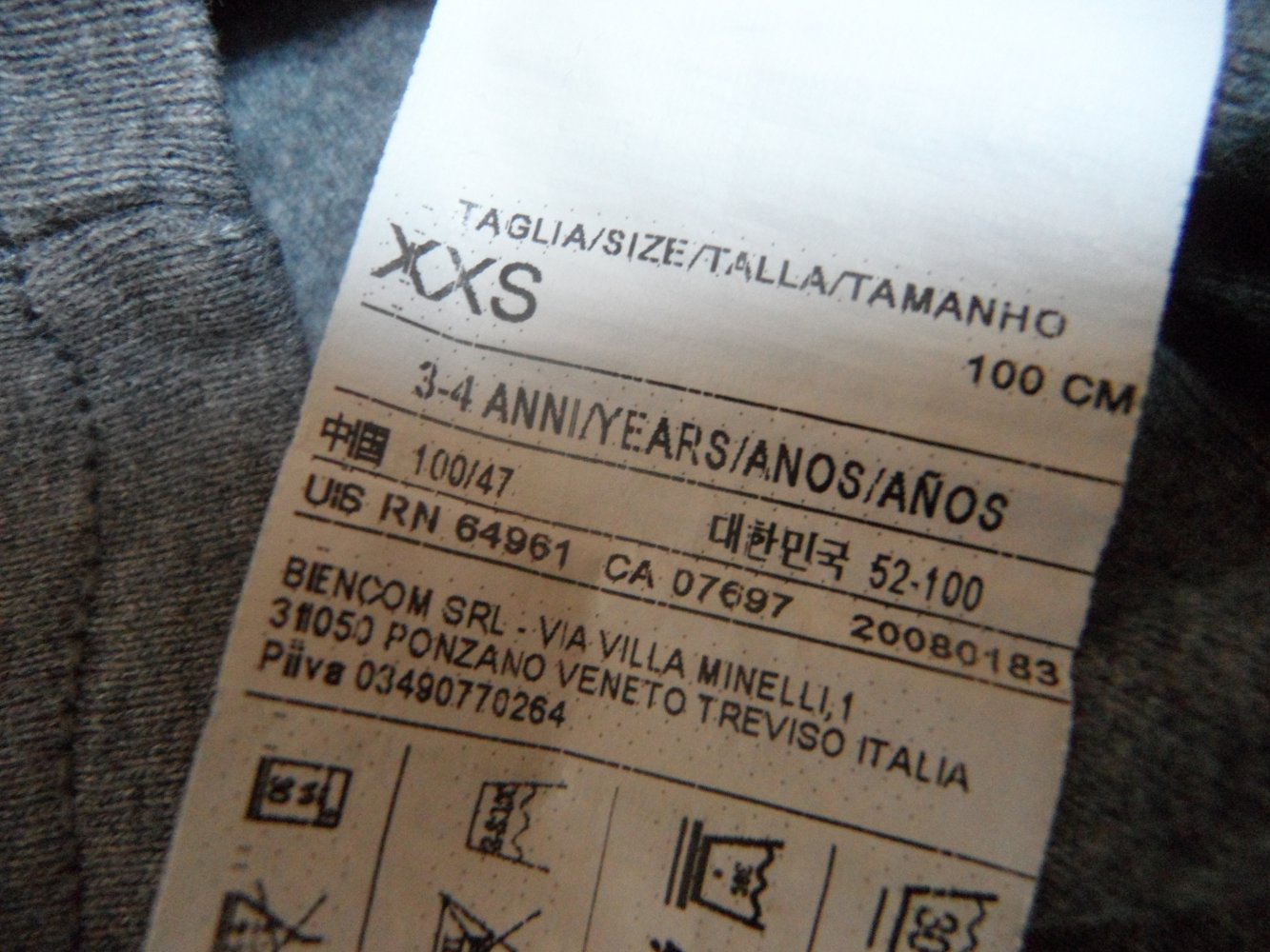 Benetton Langarmshirt Monster Schlagzeug XXS 98/104