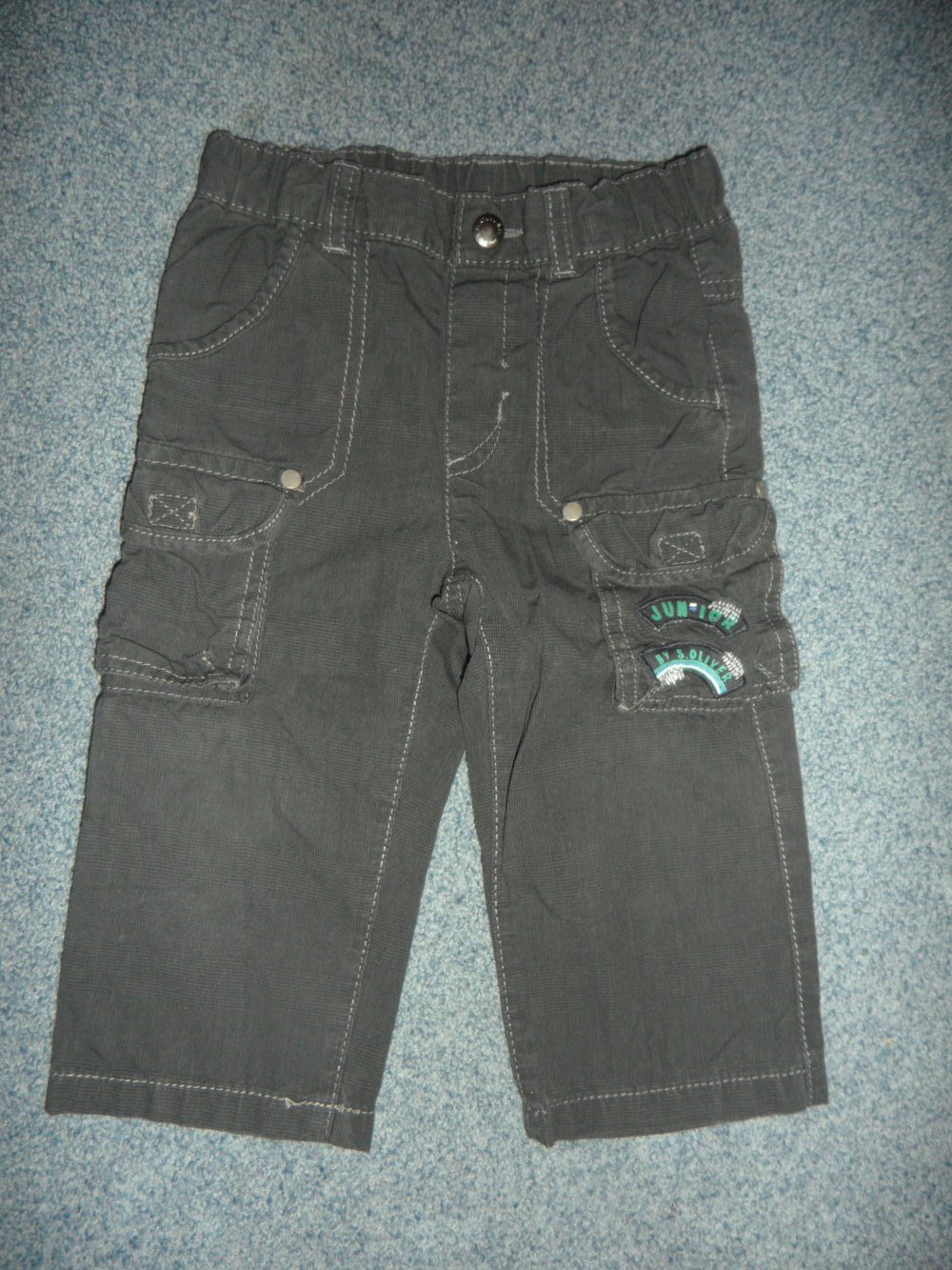 s.Oliver dünne Cargohose Gr. 80 dezent kariert