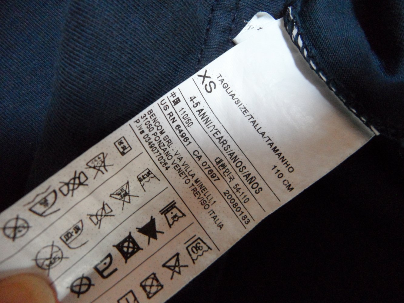 Benetton Langarmshirt XS 110 Rennauto Rennwagen