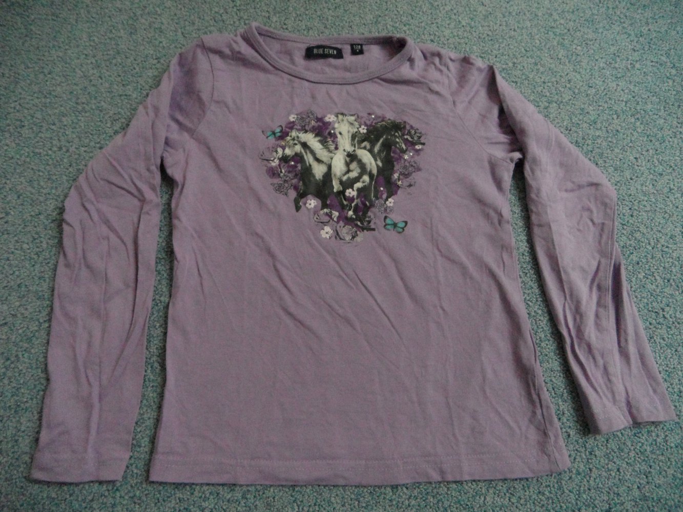 blue seven tolles Langarmshirt mit Pferden 128