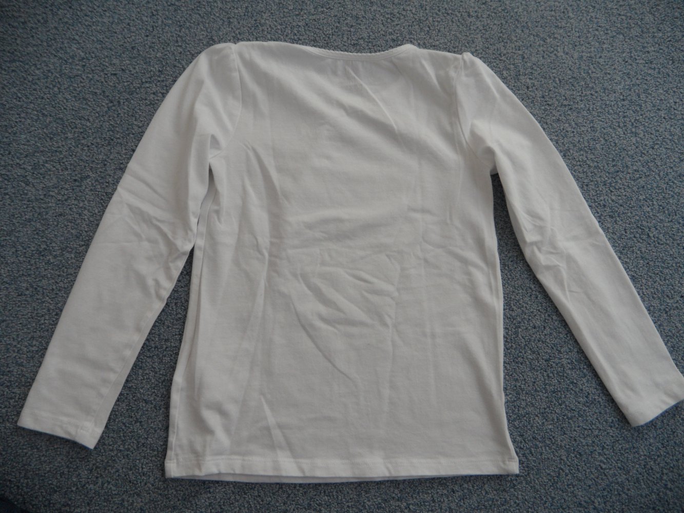H&M basic organic Langarmshirt weiß 122/128