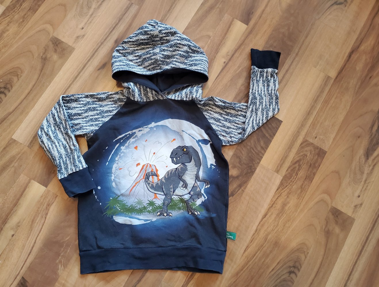 Hoodie Sweatshirt Dinosaurier Gr. 98/104 handmade