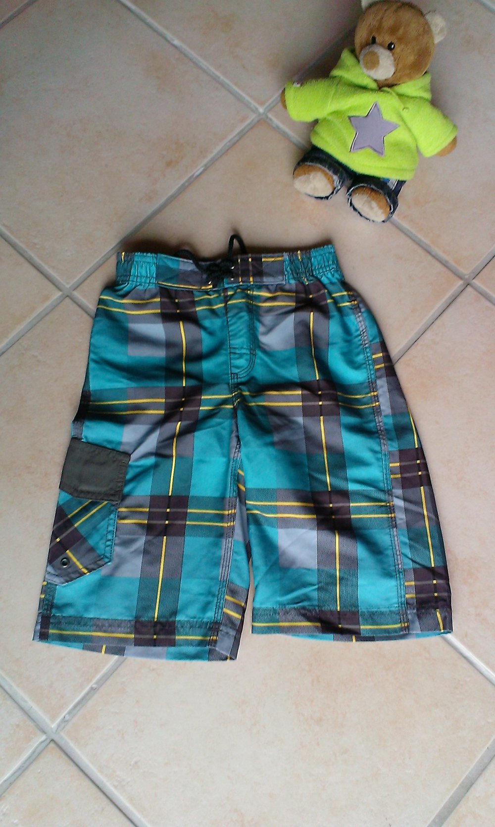 Badeshort Gr. 110 blaukariert