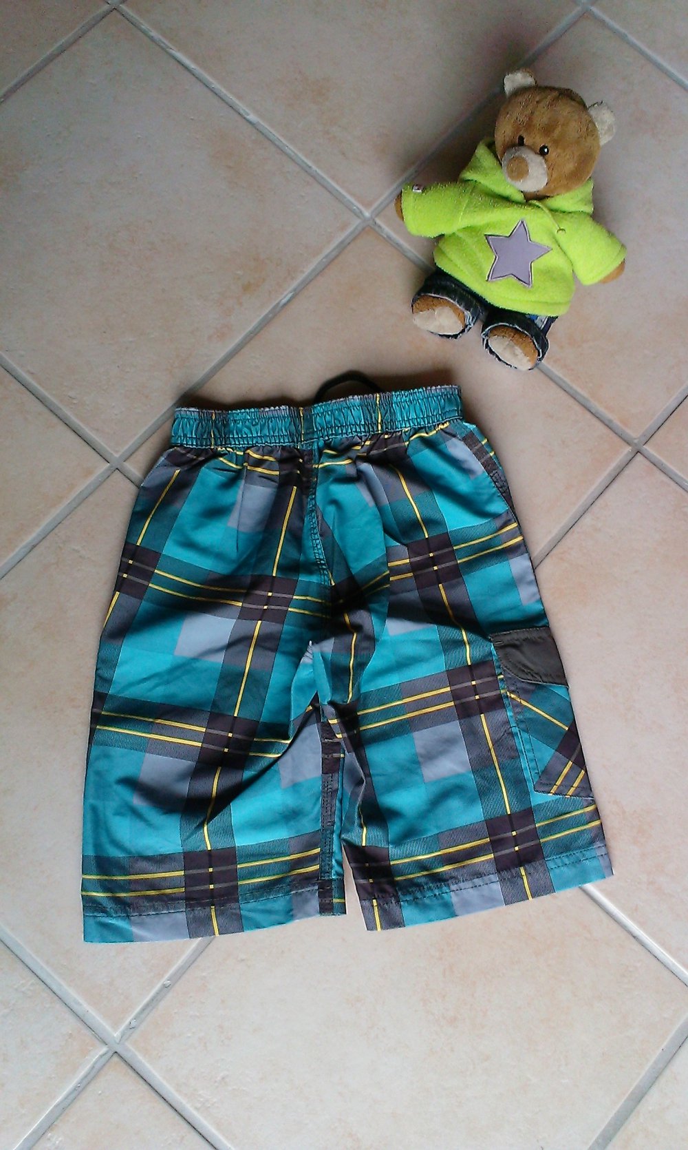 Badeshort Gr. 110 blaukariert