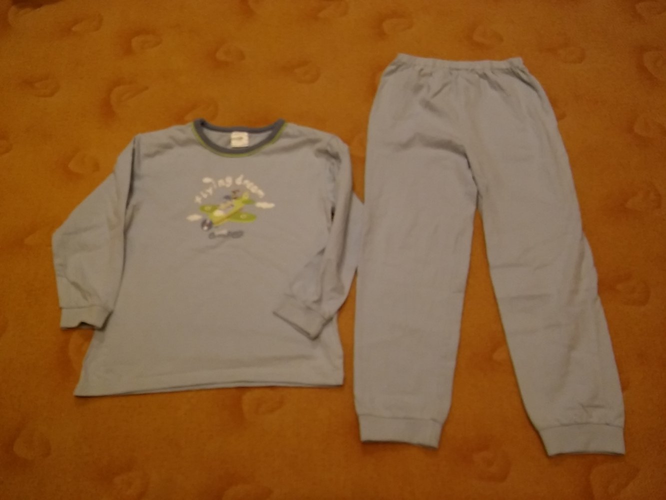 langer dünner Schlafanzug Gr. 110/116