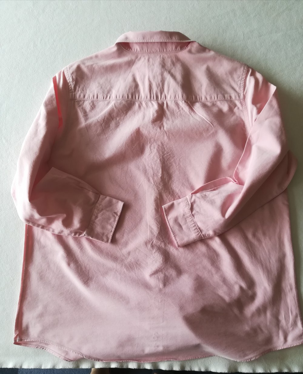Rosafarbene Damenbluse mit langen Ärmeln Gr. 46 