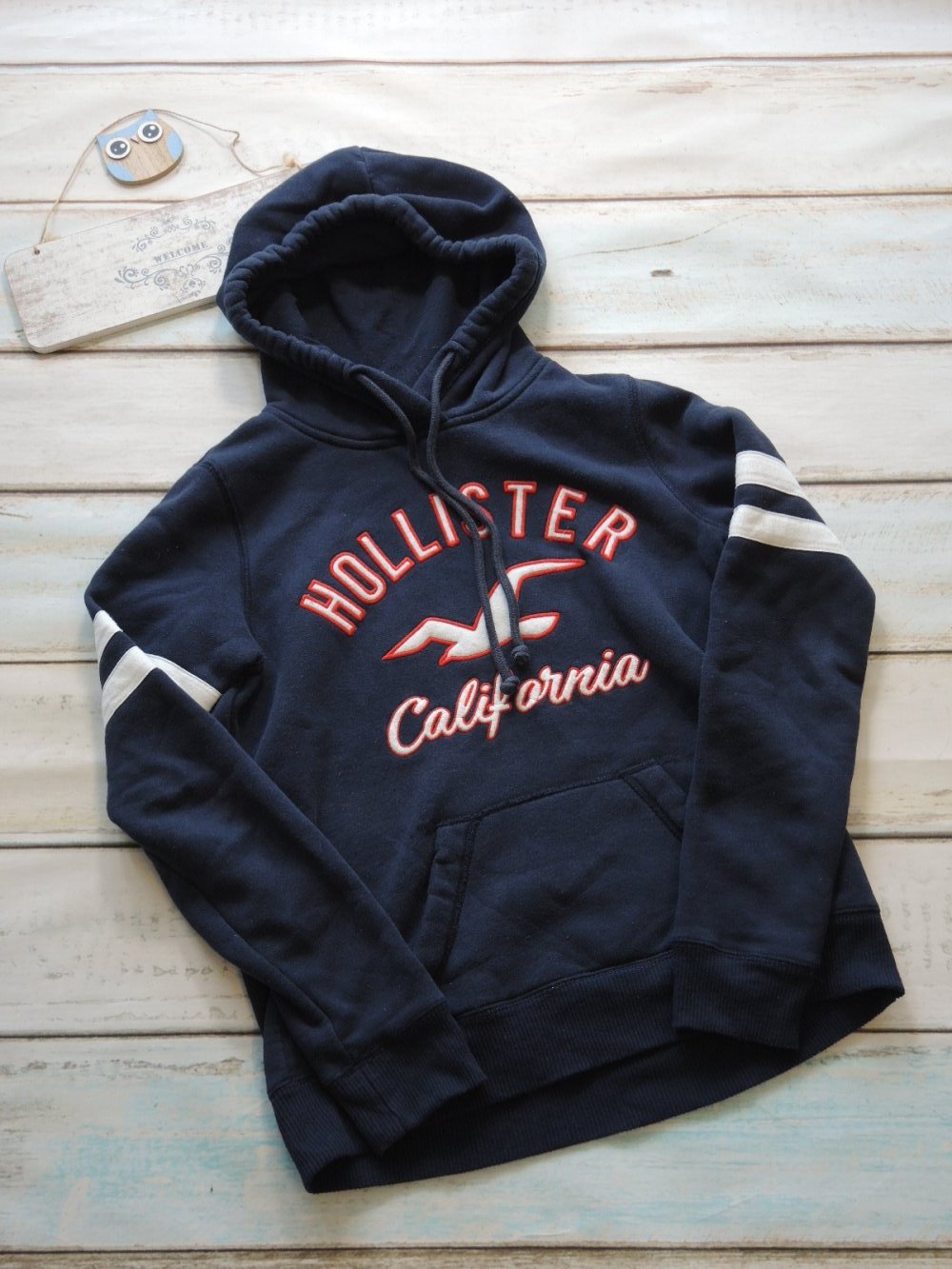 Sweatshirt dunkelblau weiß Gr.XS von Hollister
