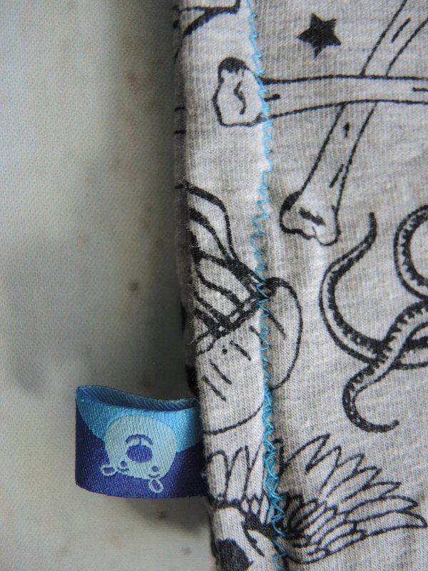 Jersey Beanie/Mütze wendbar türkis / grau mit Skull Skater Motiven Gr.110-128 Handmade