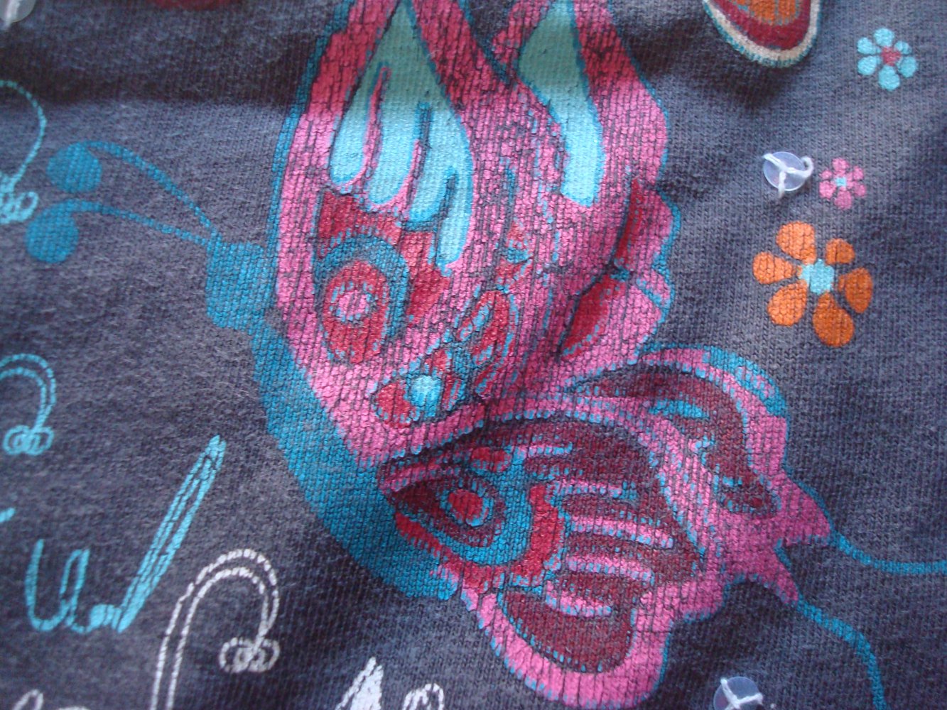 Shirt, Langarmshirt, Tunika mit Schmetterlingen