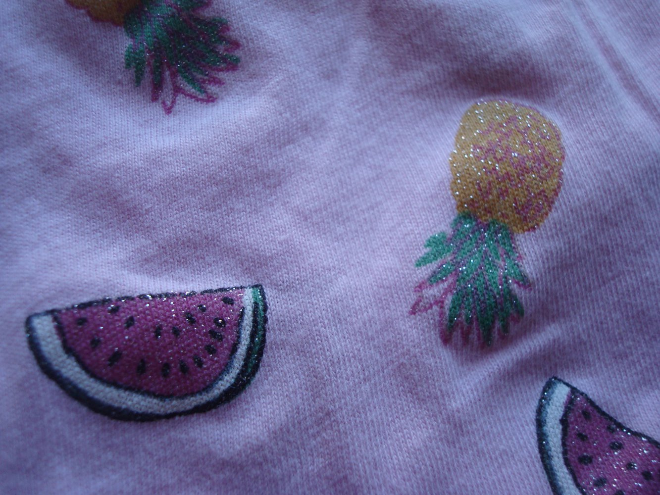 Jumpsuit, Hosenanzug, Sommeranzug mit Ananas und Glitzer