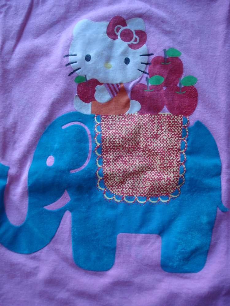 T-Shirts 2 Stück mit Hello Kitty und Glitzeraufdruck