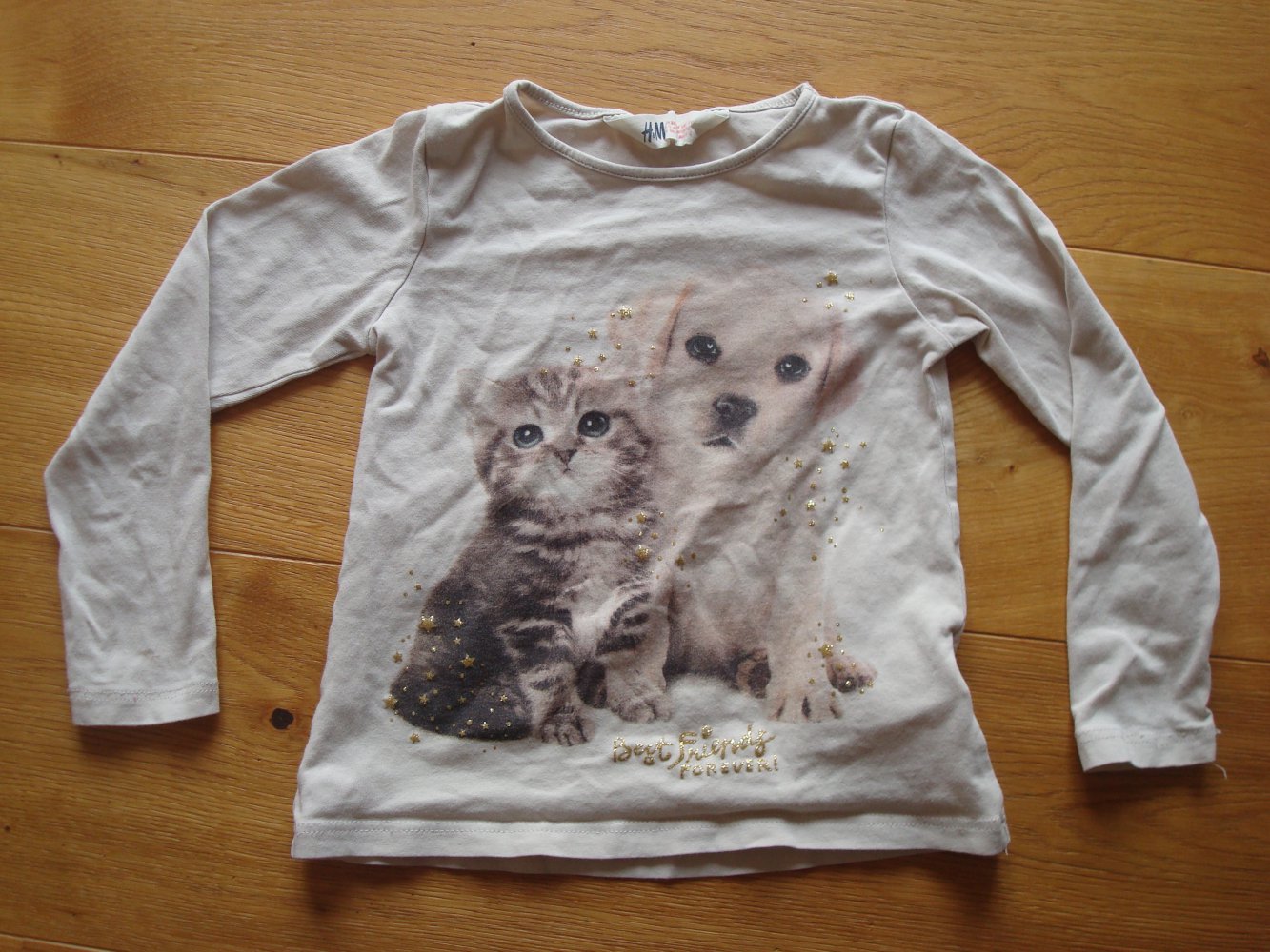 Shirt, Langarmshirt, Longsleeve mit süßem Aufdruck und Glitzer