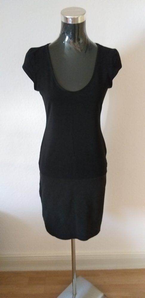schwarzes knielanges stretch Kleid Gr. S 38