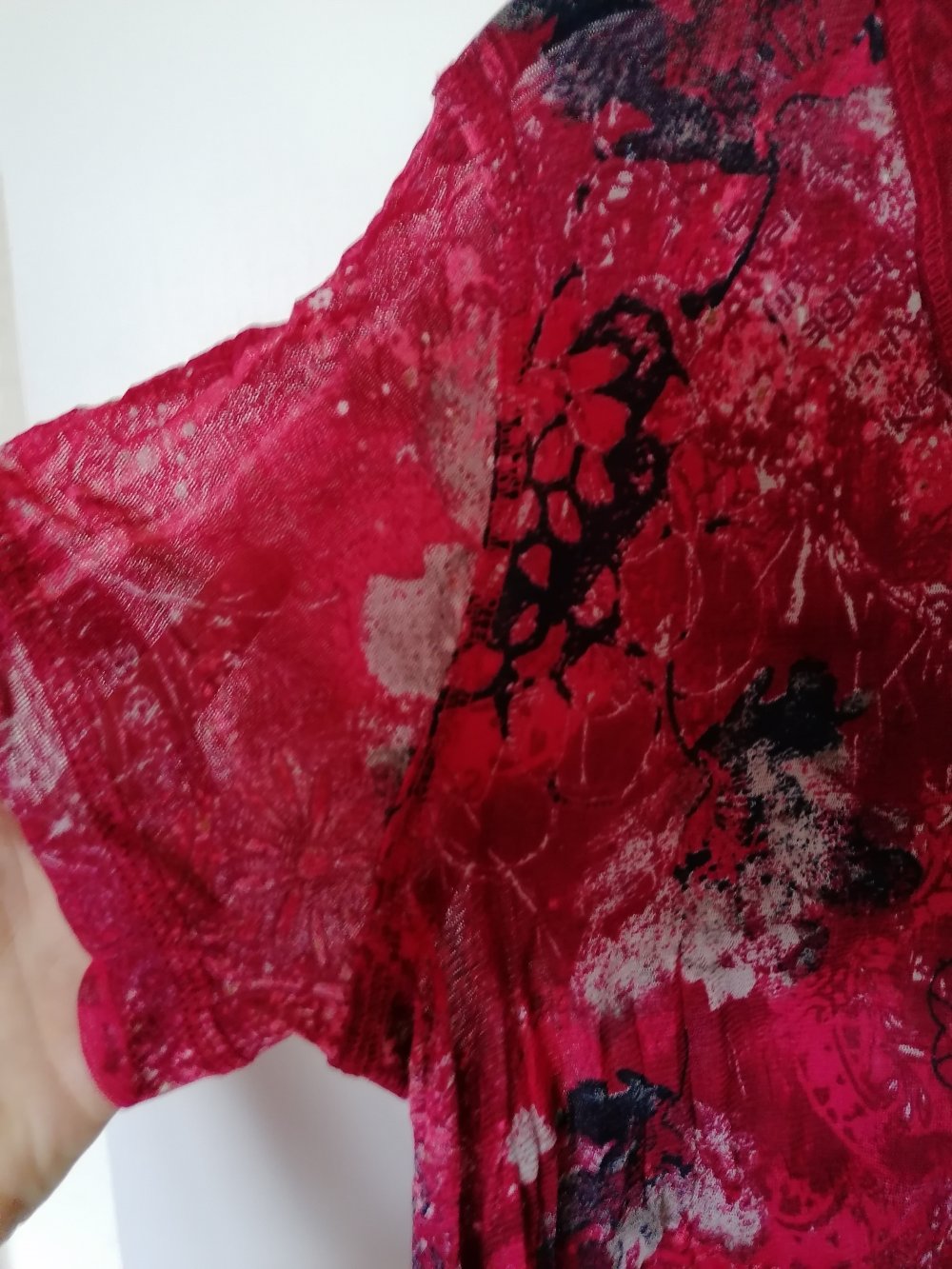 Cecil: rot gemustertes T-Shirt Gr L