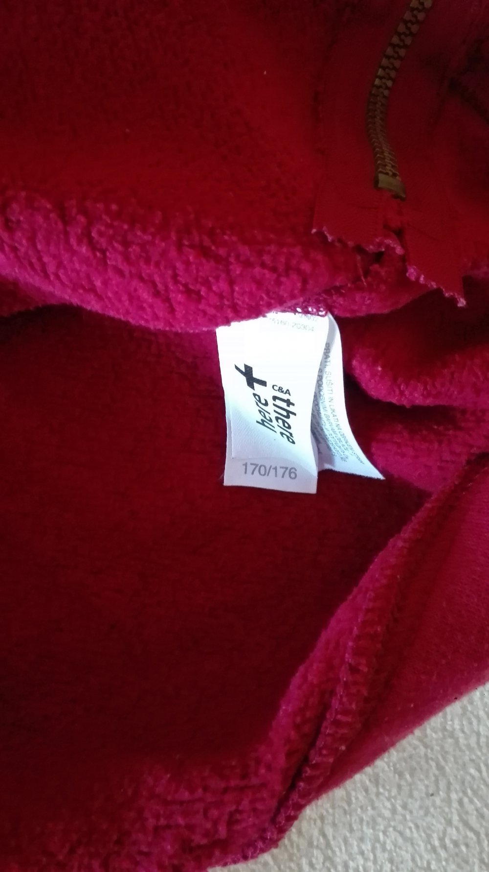 Dunkelrotes Sweatshirt mit Glitzerprint Gr. 170/176