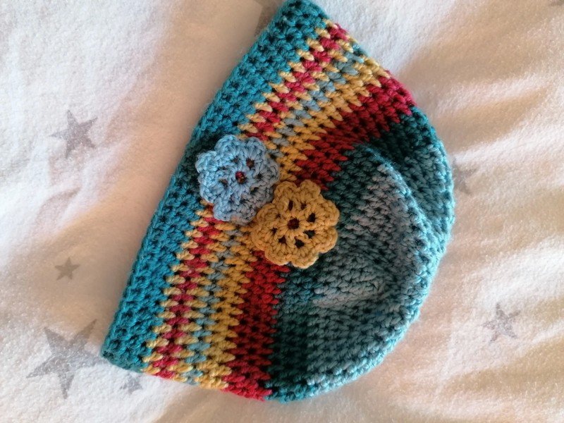 Bunte handmade Strickmütze