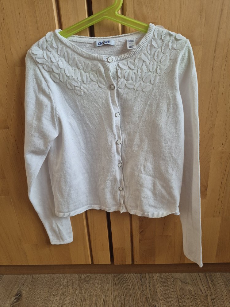 Okaidi: weißes Strickjäckchen Gr. 140