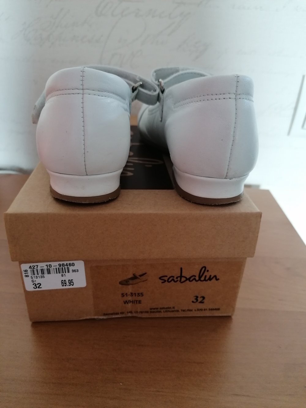 Sabalin: weiße Lederballerina Gr. 32