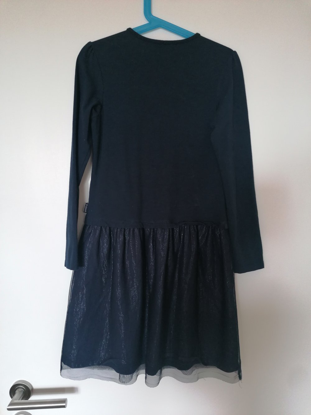 Jako-o: Dunkelblaues Kleid mit Tüllrock und Wendepaillettenstern Gr. 128/134