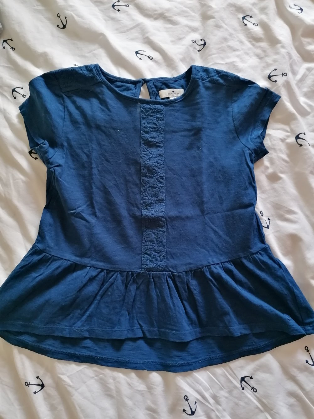 Tom Tailor: dunkelblaue Tunika mit Lochstickerei Gr. 128/134