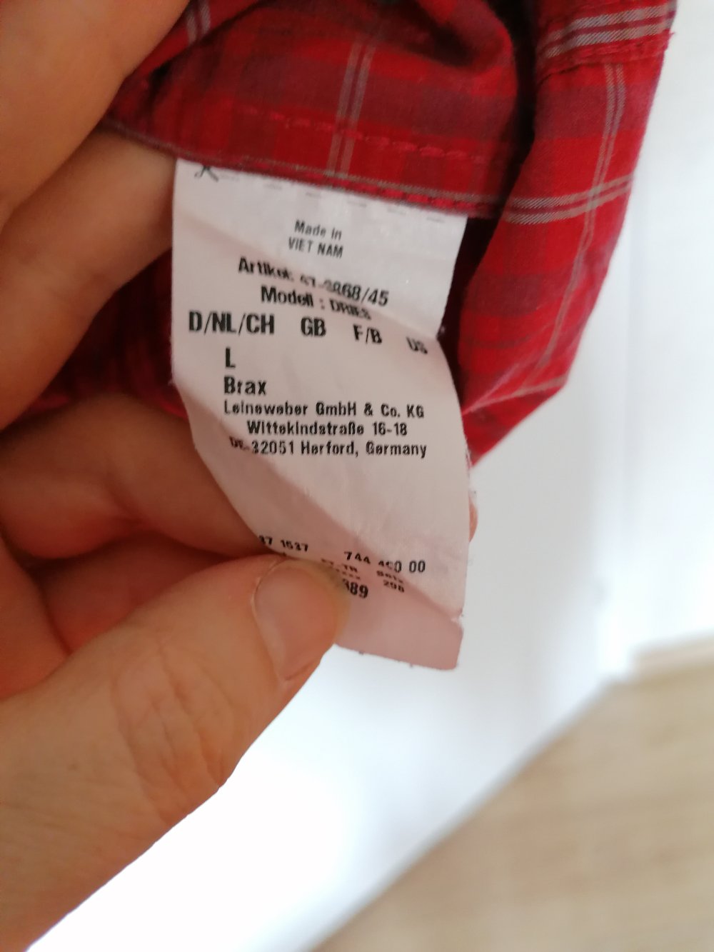 Brax: rot kariertes Freizeithemd Gr. L