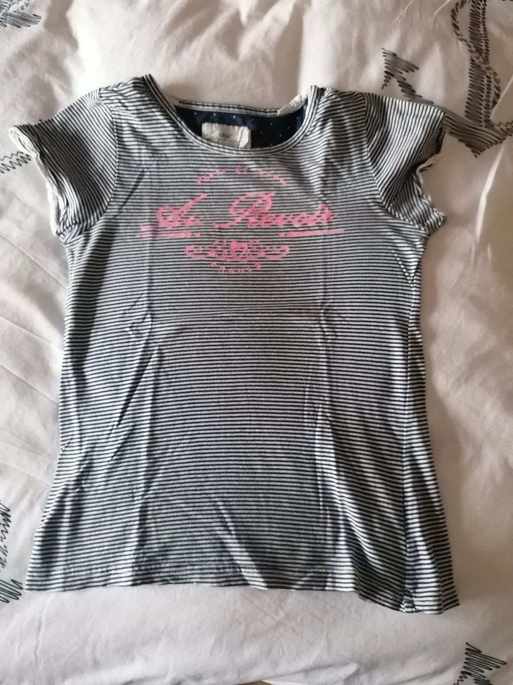 L. O. G. G: Gestreiftes Shirt mit Aufschrift Gr. 134/140