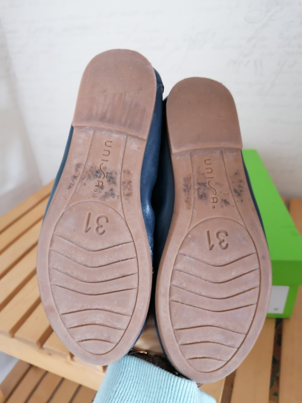 Unisa: marineblaue Leder-Ballerina Gr. 31