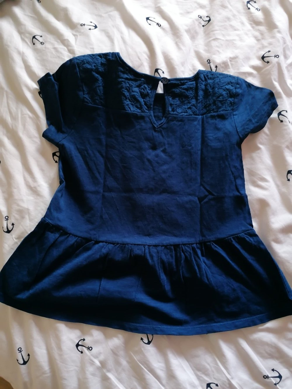 Tom Tailor: dunkelblaue Tunika mit Lochstickerei Gr. 128/134