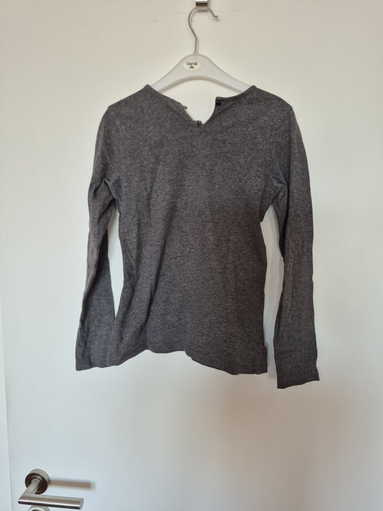 Desigual: graues gerafftes Shirt mit bunter Applikation Gr. 134/140