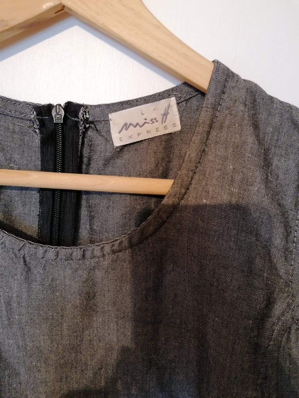 Miss H: graues Top aus Leinenmix Gr. L